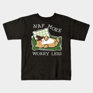 Nap More Worry Less Kids T-Shirt